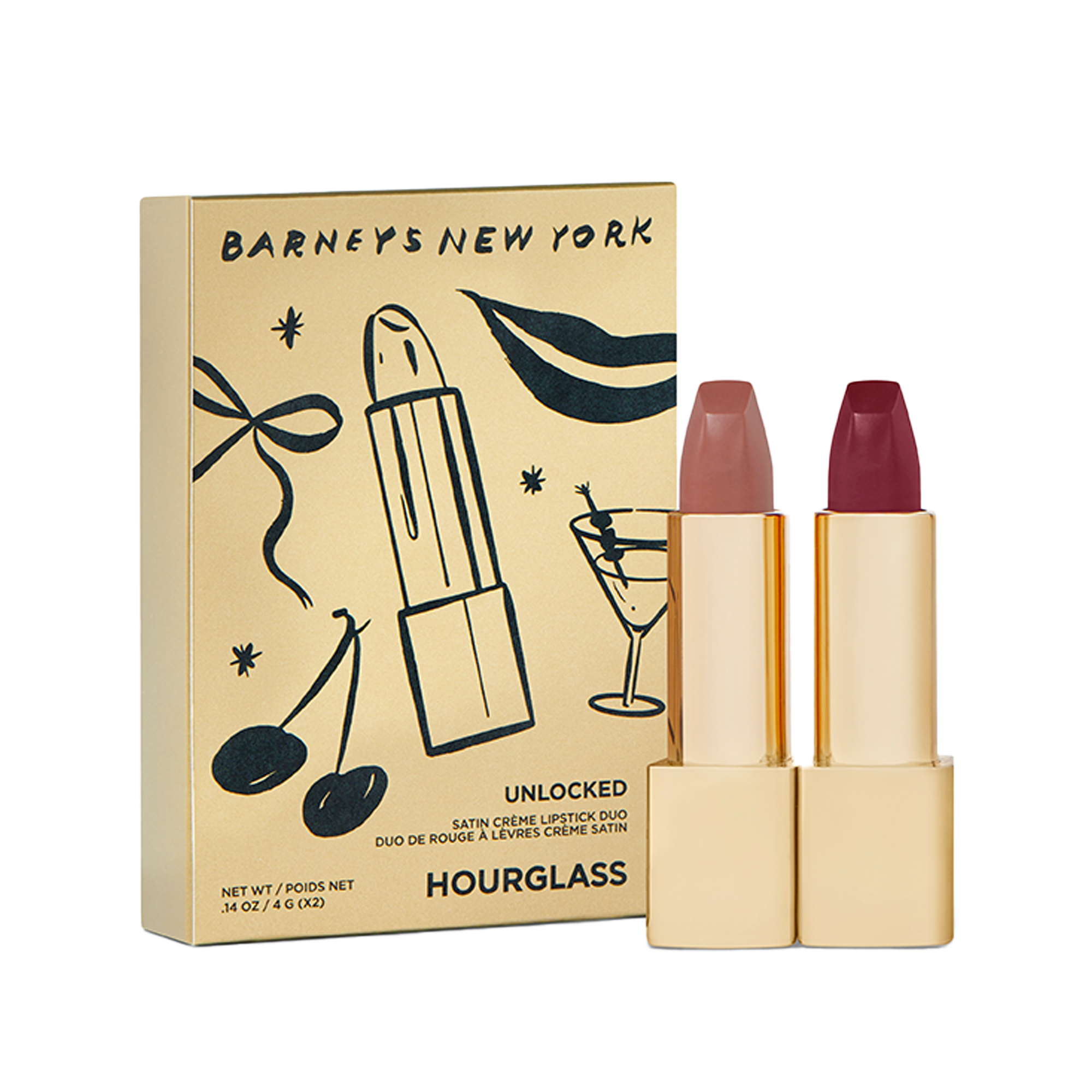HOURGLASS & BARNEYS NEW YORK - UNLOCKED SATIN CR??ME LIPSTICK ?DUO